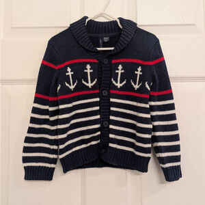 Baby Janie and Jack Navy & White Anchor Cardigan Sweater 18-24 Months
